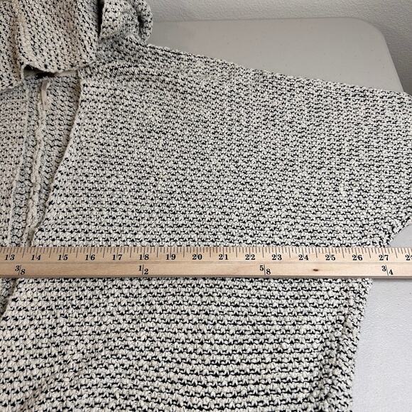 Free People Love Me Tender Cardi Knitted Fringed Hem Hooded Open Front Size L - Picture 12 of 14